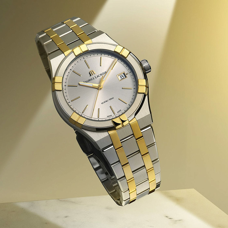 Часы Maurice Lacroix Aikon Quartz AI1108-PVY13-130-1 — сталь металл, Швейцария