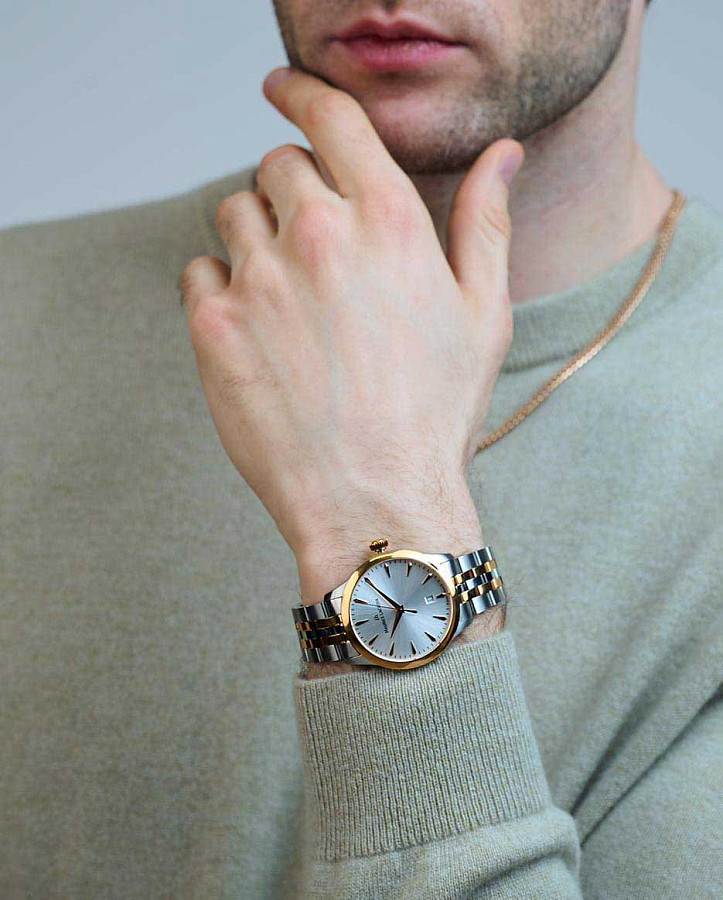 Часы Maurice Lacroix 1975 Quartz Duotone 751007-PVP12-130-1 — серебристый, сталь металл