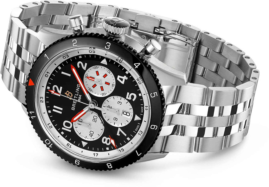 Часы Breitling Classic AVI Super AVI B04 Chronograph GMT 46 YB04451A1B1A1 — нержавеющая сталь, мужские