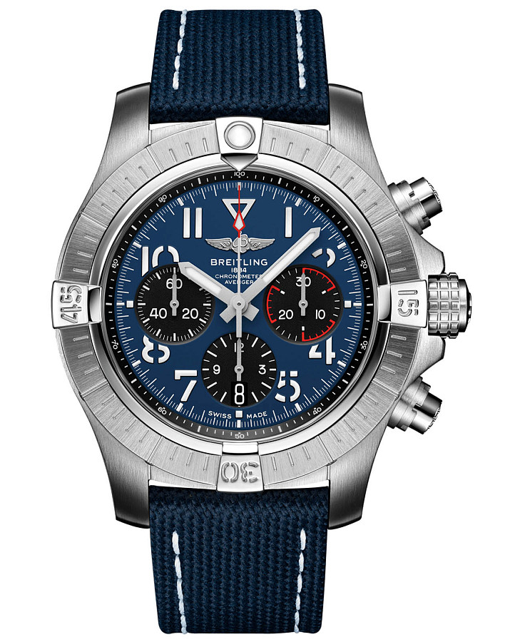 Часы Breitling Avenger B01 Chronograph 45 AB01821A1C1X1 — мужские, синий