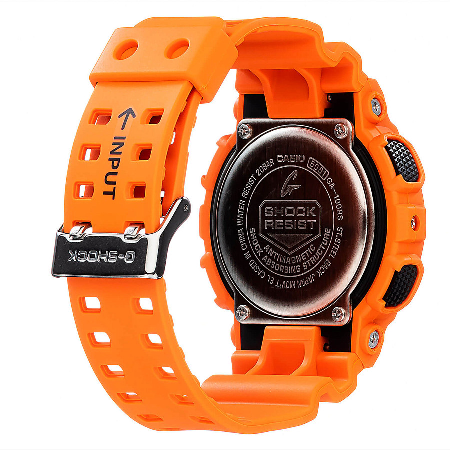 Часы Casio G-Shock GA-100RS-4A — пластик, мужские