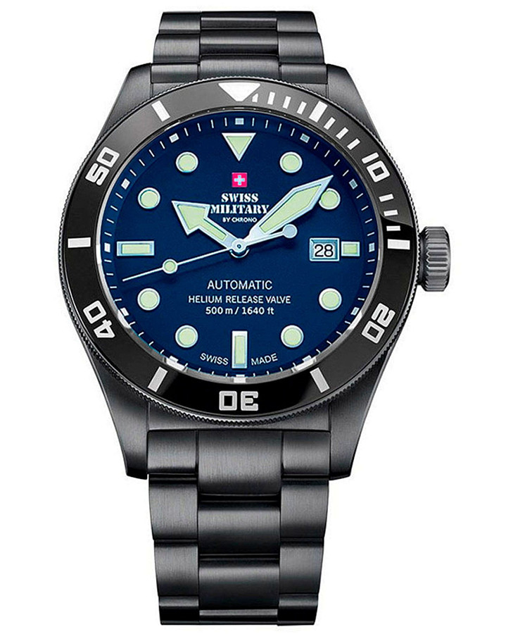 Часы Swiss Military by Chrono Diver SMA34075.09 — мужские, синий