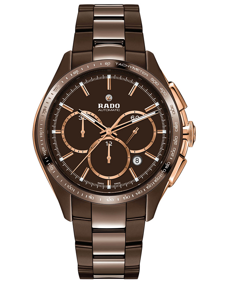 Часы Rado Hyperchrome Limited Edition Chronograph Automatic Brown Dial Men's XXL R32175302 — мужские, коричневый