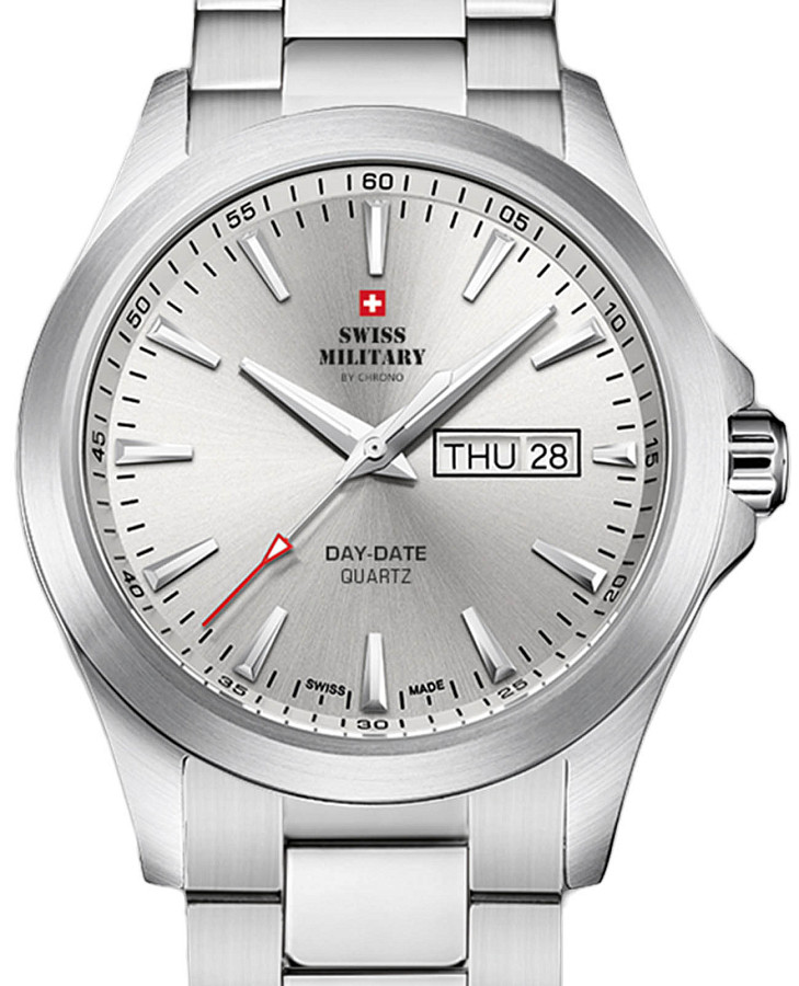 Часы Swiss Military by Chrono Day Date SMP36040.23 — кварцевые, сталь