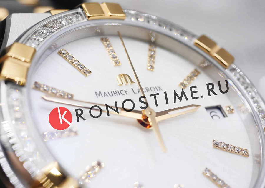 Часы Maurice Lacroix Aikon Quartz AI1106-PVPD2-170-1 — женские, сталь c pvd покрытием
