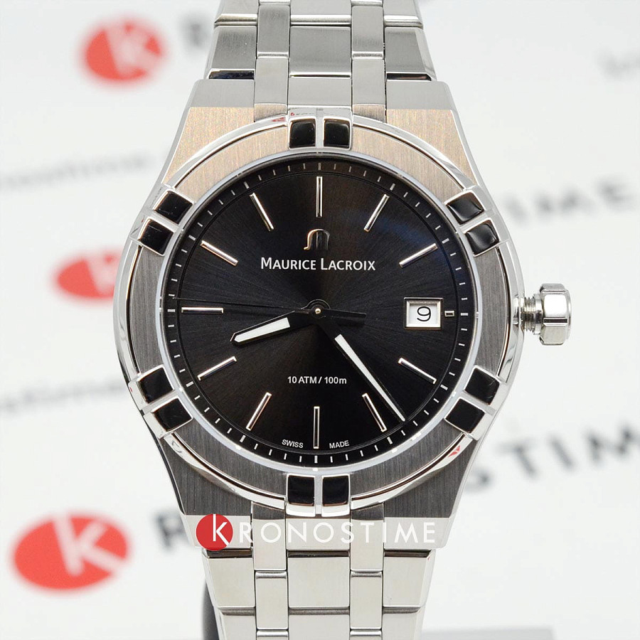 Часы Maurice Lacroix Aikon Quartz Date 40mm AI1108-SS00F-330-A — Швейцария, кварцевые
