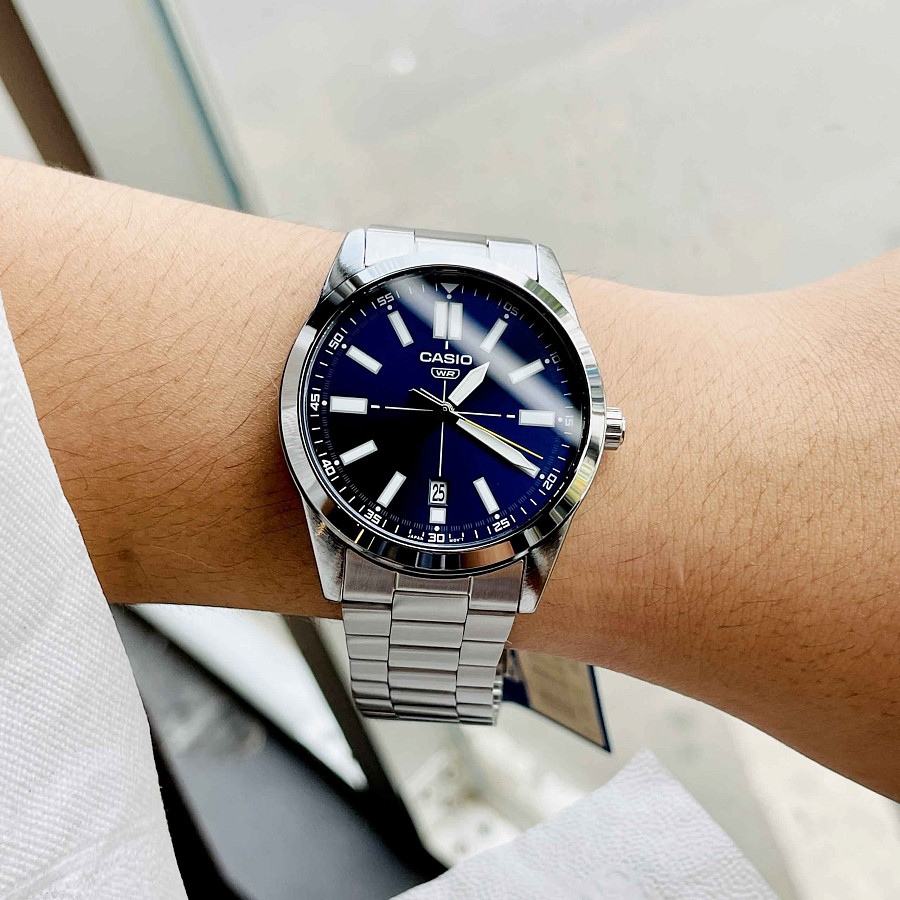 Часы Casio Collection MTP-VD02D-2EUDF (MTP-VD02D-2E) — кварцевые, металл сталь