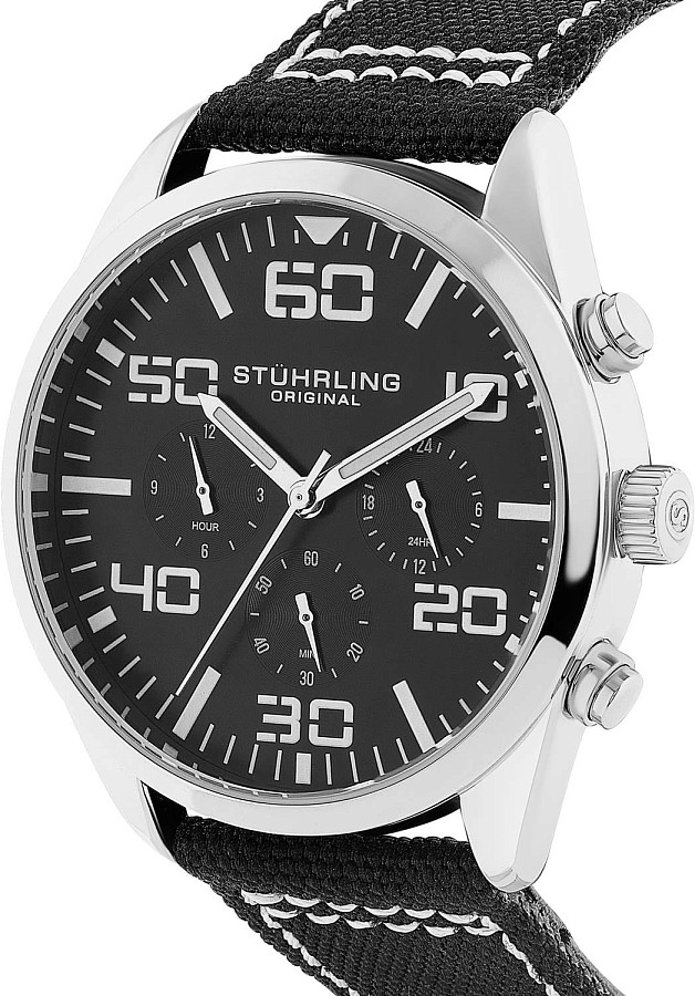 Часы Stuhrling Aviator 4001.2 — кварцевые, сталь металл