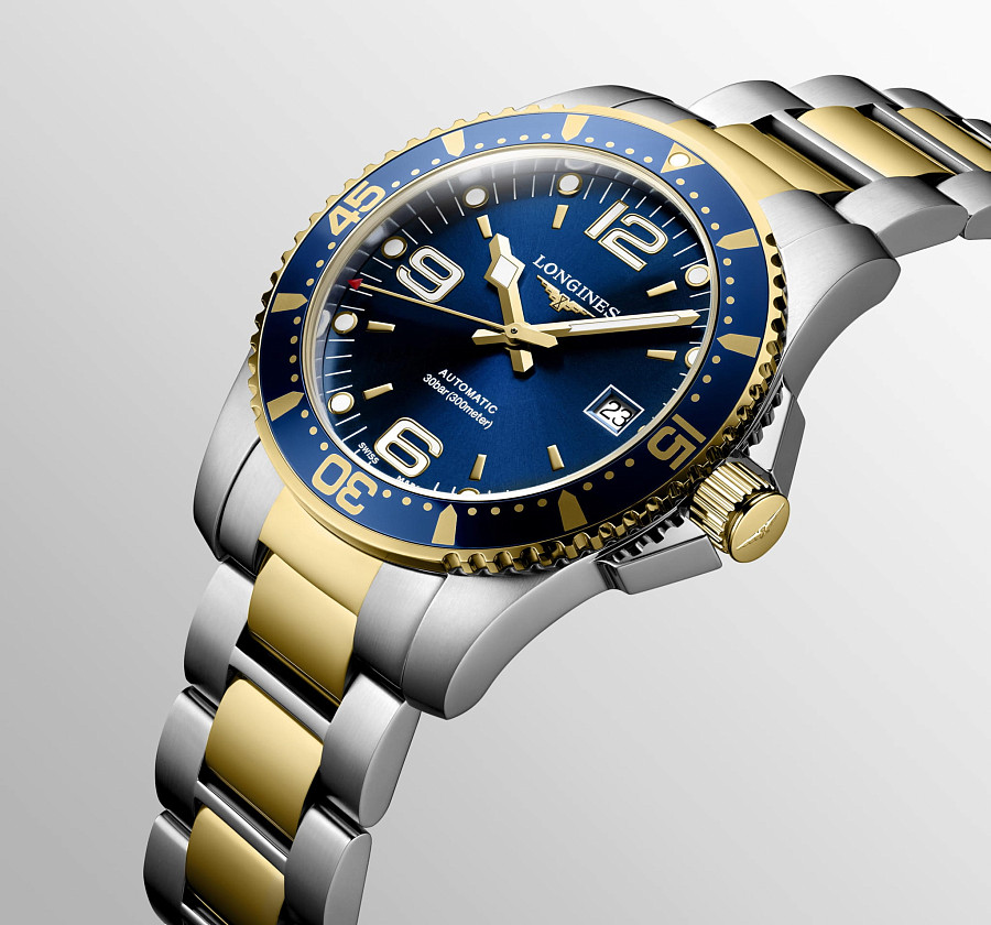Часы Longines HydroConquest L3.742.3.96.7 — мужские, сталь c pvd покрытием