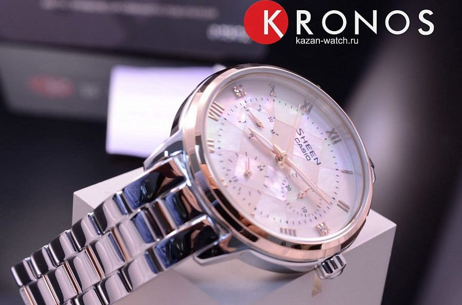 Часы Casio Sheen SHE-3055SPG-4A — кварцевые, сталь металл