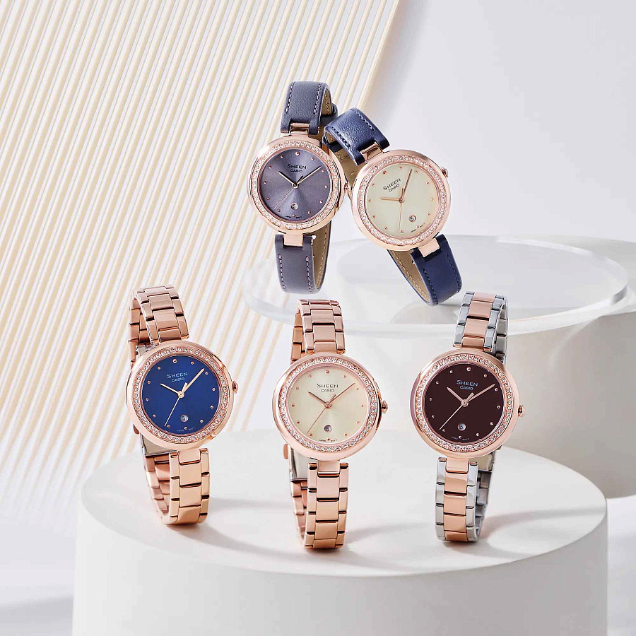 Часы Casio Sheen SHE-4556PG-2AUDF — металл сталь, Япония