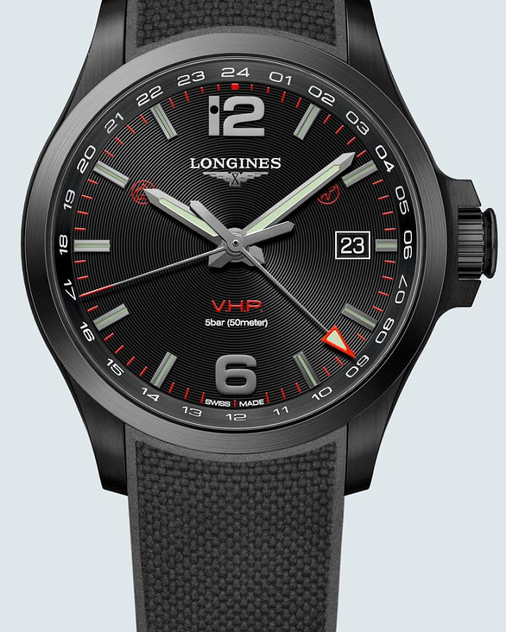 Часы Longines Conquest V.H.P. L3.728.2.56.9 — кварцевые, металл сталь