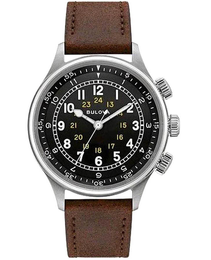 Часы Bulova Pilot 96A245 — мужские, черный