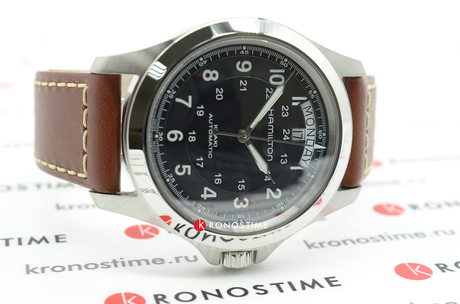 Часы Hamilton Khaki Field King Auto H64455533 — мужские, кожаный