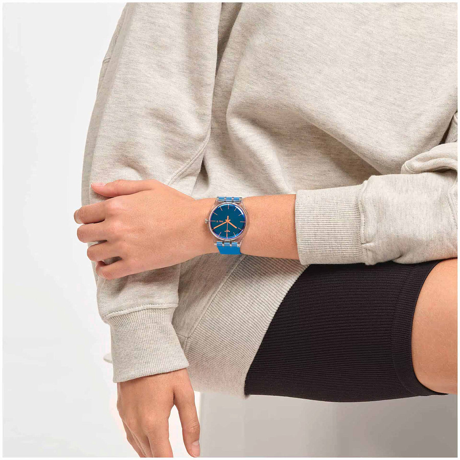 Часы Swatch New Gent Biosourced SO29K702 — мужские, синий