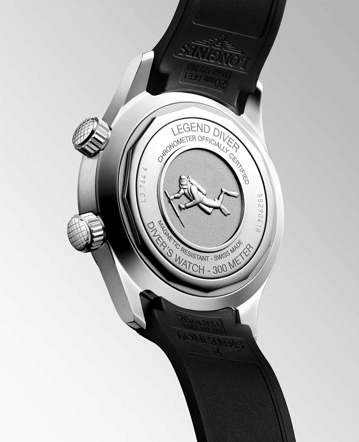 Часы Longines Legend Diver L3.764.4.50.9 — механические, металл сталь