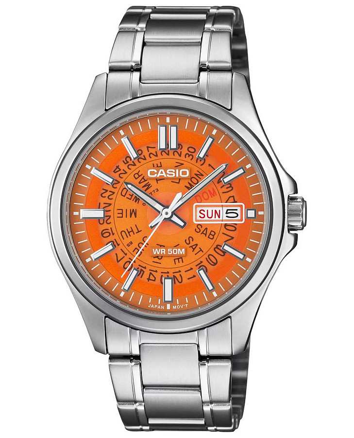 Часы Casio Collection MTP-E740-4A — мужские, оранжевый