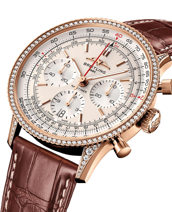 Часы Breitling Navitimer B01 Chronograph 41 RB0139631G1P1 — механические, золото металл