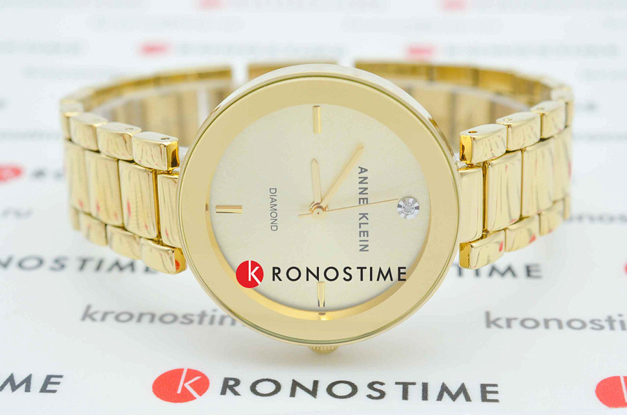 Часы Anne Klein Diamond 1362CHGB — сталь с ip покрытием, женские