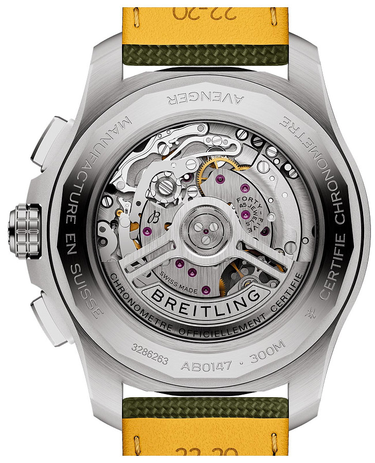 Часы Breitling Avenger B01 Chronograph 44 AB0147101L1X1 — кожаный, мужские