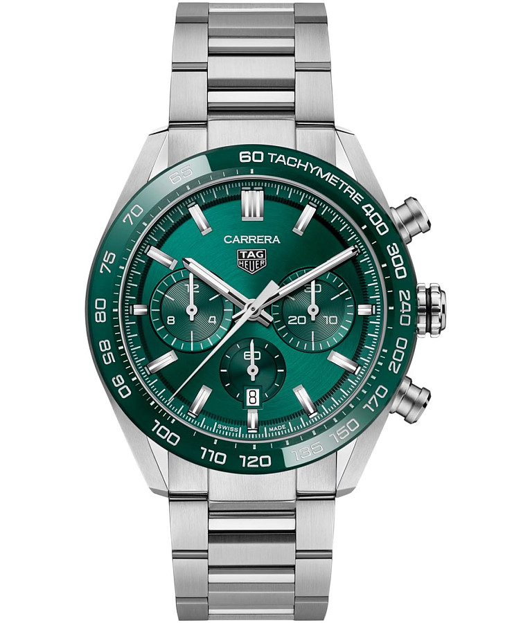 Часы TAG Heuer Carrera CBN2A1N.BA0643 — мужские, зеленый