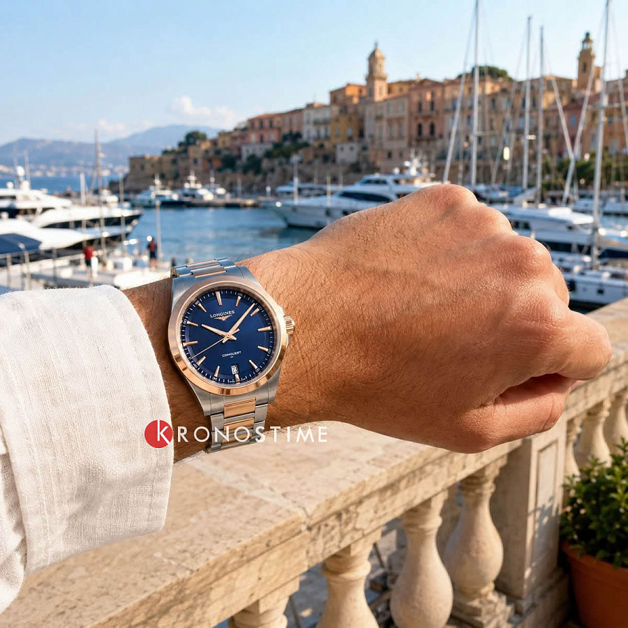 Часы Longines Conquest 38 mm L3.750.3.98.7 — синий, сталь металл