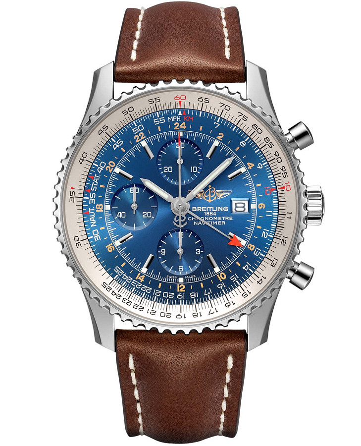 Часы Breitling Navitimer Chronograph GMT 46 A24322121C1X2 — мужские, синий