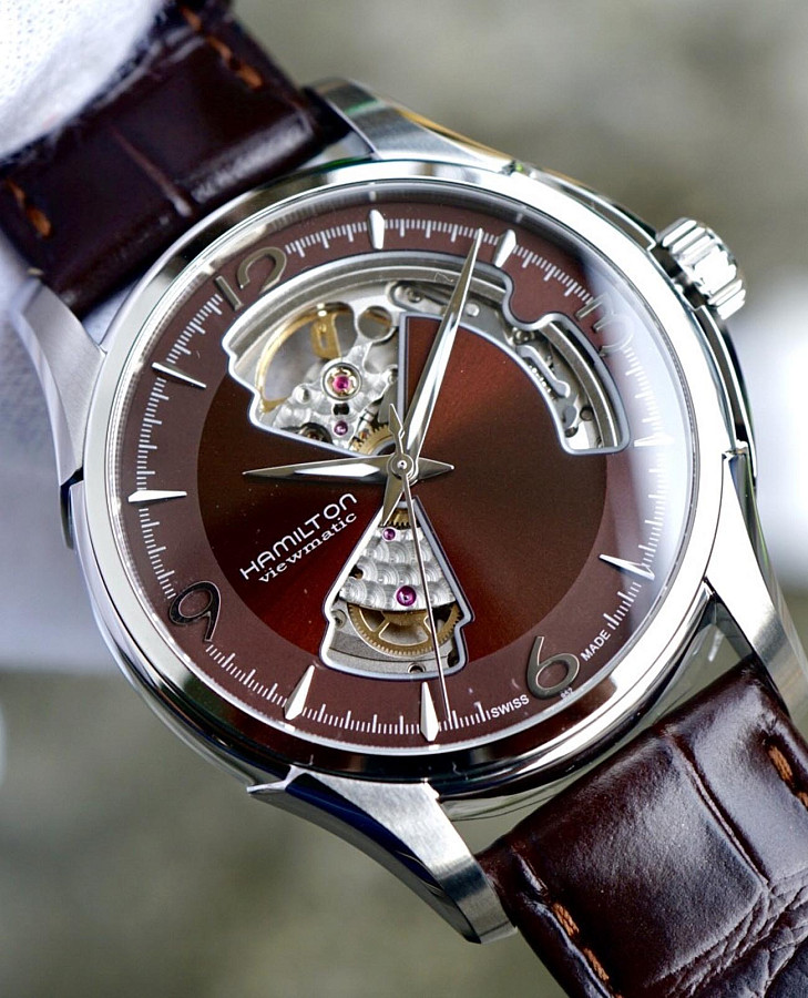 Часы Hamilton Jazzmaster Open Heart Auto H32565595 — кожаный, мужские
