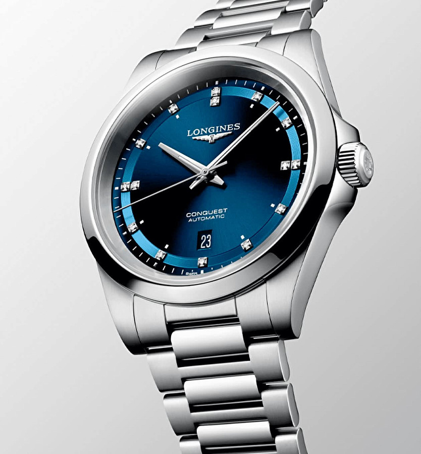 Часы Longines Conquest L3.830.4.97.6 — синий, металл сталь