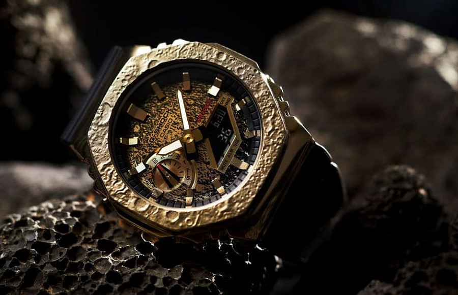 Часы Casio G-Shock GM-2100MG-1A Moon Watch Gold — каучук, мужские