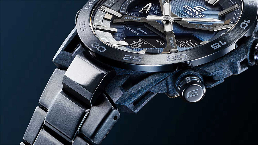 Часы Casio Edifice ECB-2000CB-2A — нержавеющая сталь с pvd-покрытием, мужские