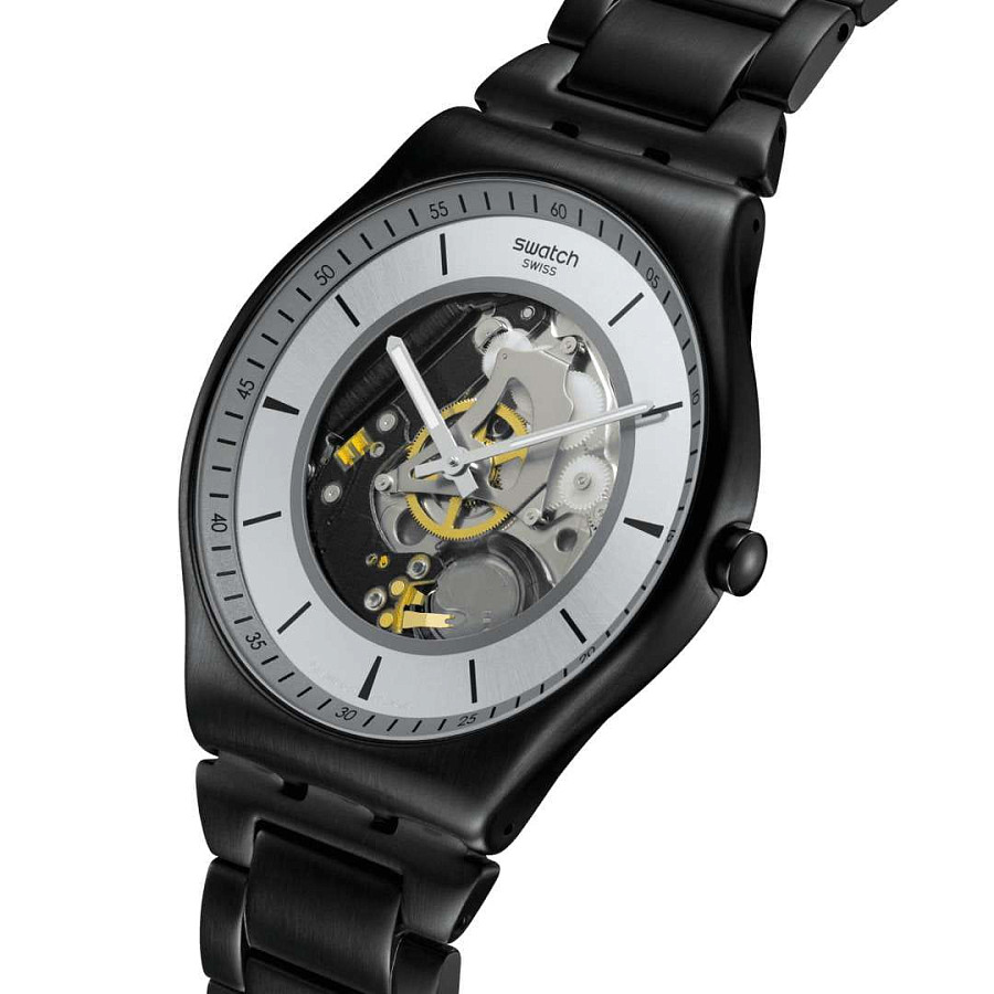Часы Swatch Skin Irony 42 SS07B113G — женские, нержавеющая сталь с pvd-покрытием