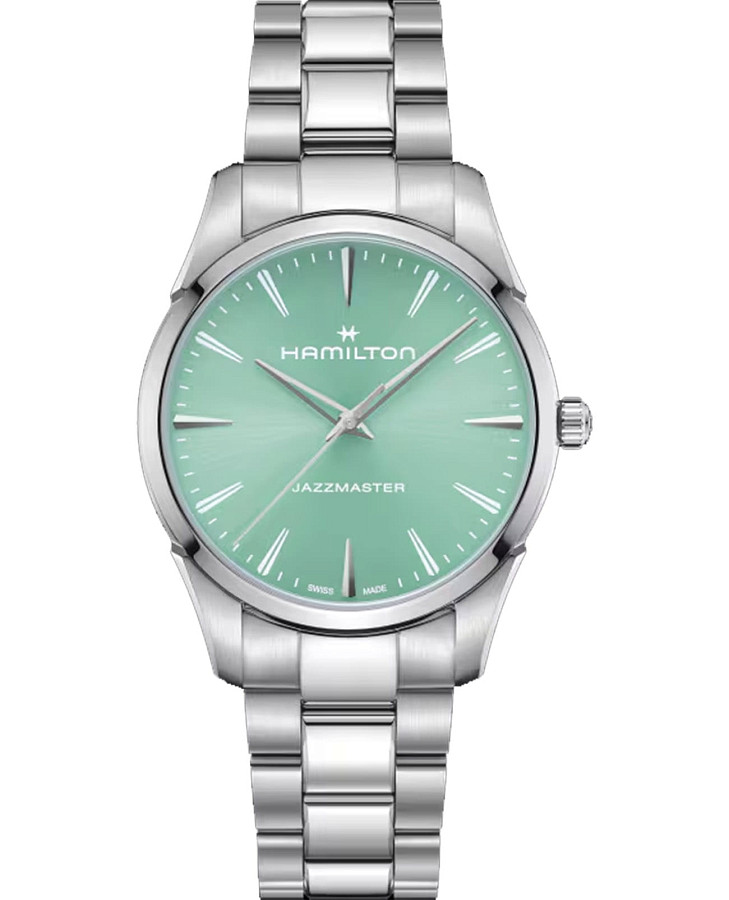 Часы Hamilton Jazzmaster Quartz 40mm H32461161 — мужские, бирюзовый