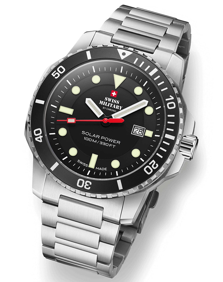 Часы Swiss Military by Chrono Solar Power SMS34102.01 — кварцевые, металл сталь