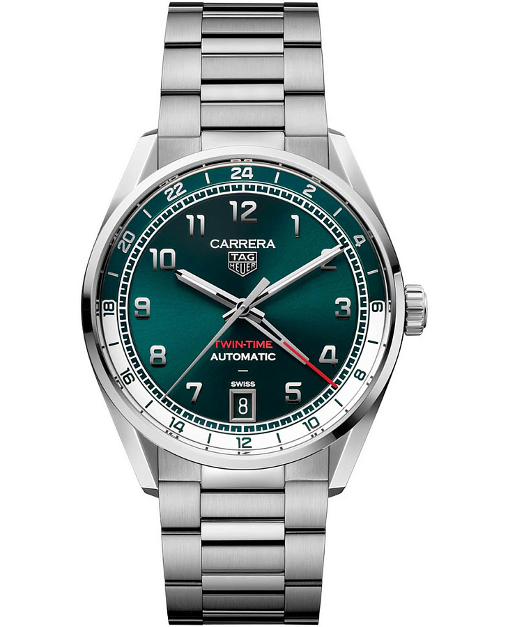 Часы TAG Heuer Carrera Date Twin-Time WDA2114.BA0043 — мужские, зеленый