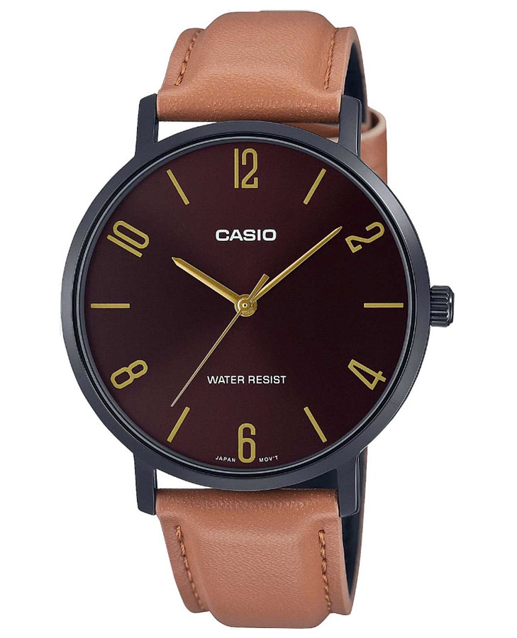 Часы Casio MTP-VT01BL-5B — мужские, коричневый