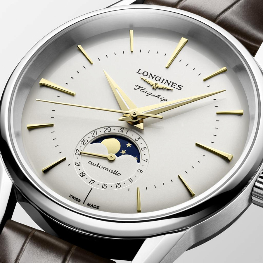 Часы Longines Flagship Heritage L4.815.4.78.2 — механические, сталь металл