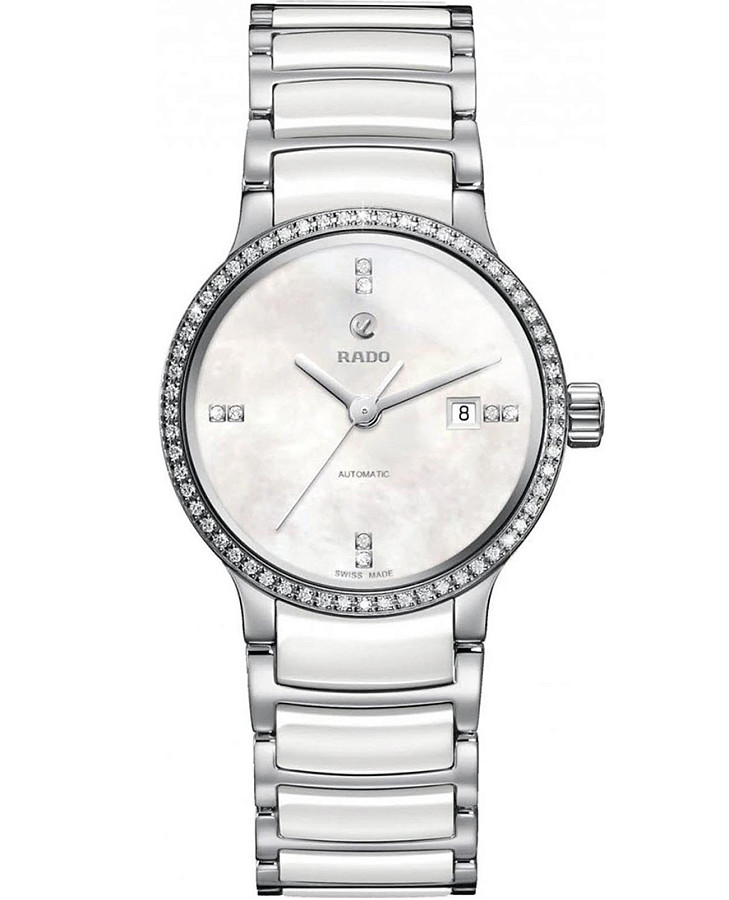 Часы Rado Centrix Automatic Diamonds R30160912 — женские, перламутровый