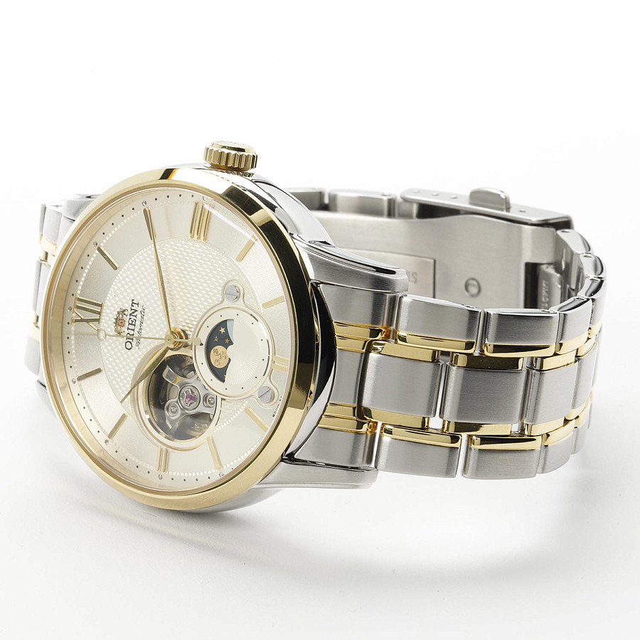 Часы Orient Sun & Moon Classic RA-AS0007S (RN-AS0007S) — шампань, сталь металл