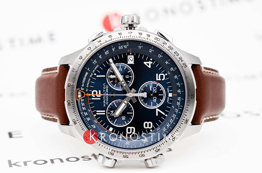 Часы Hamilton Khaki X-Wind GMT Chrono Quartz H77922541 — кварцевые, сталь