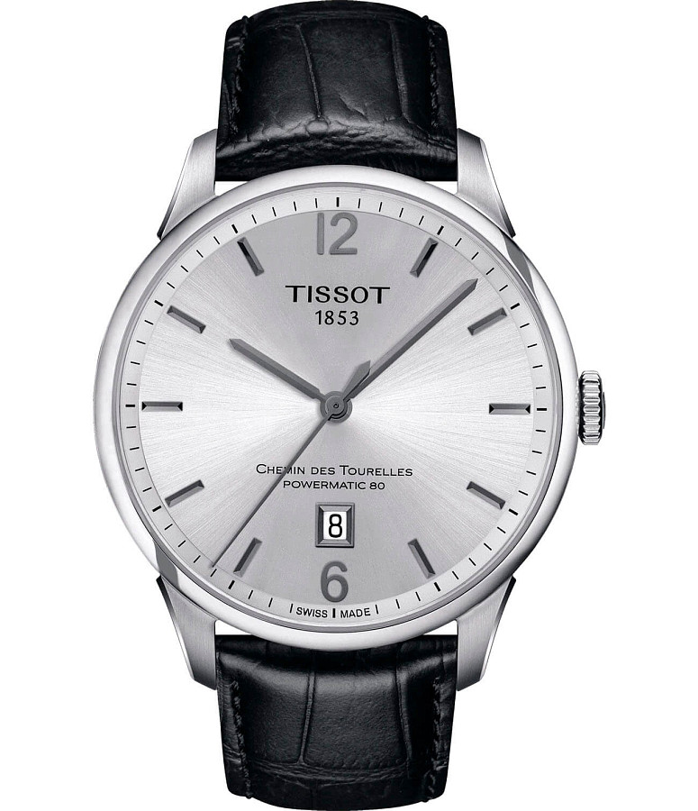 Часы Tissot Chemin des Tourelles Powermatic 80 T099.407.16.037.00 — мужские, серебристый