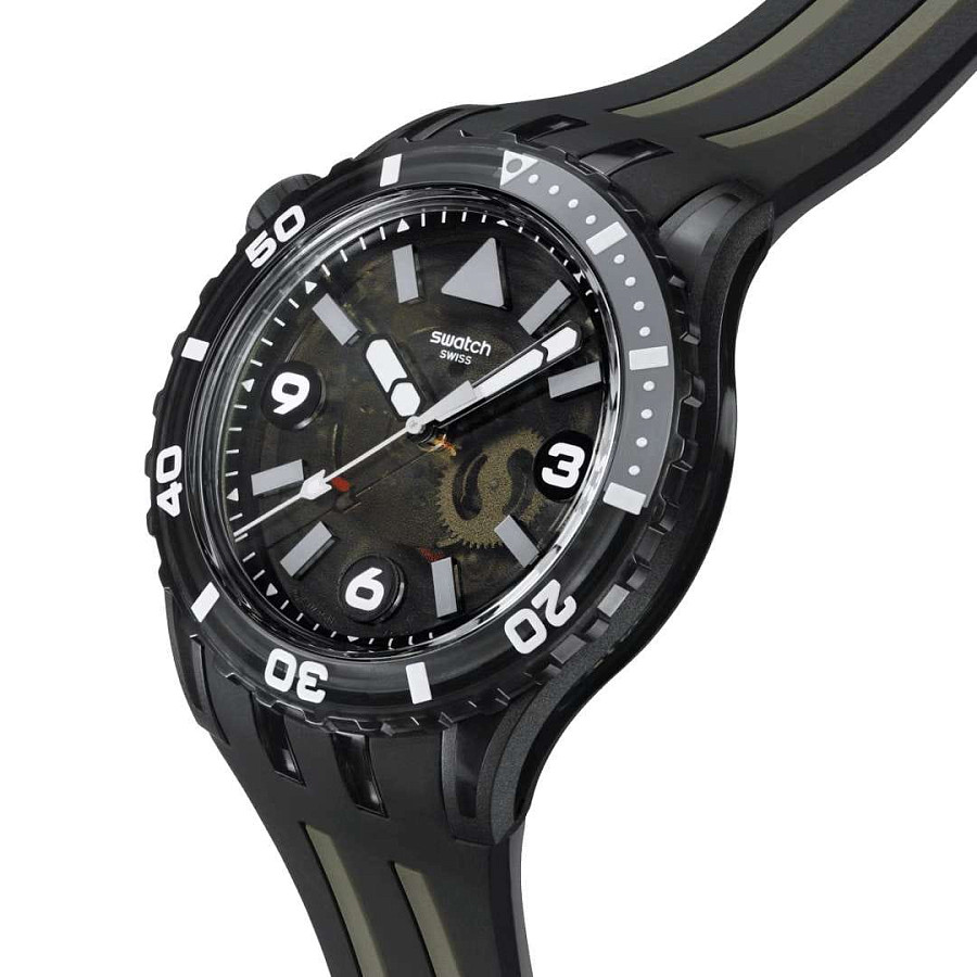 Часы Swatch Black Sea Nettle SSCU09B100 — биокерамика, Швейцария