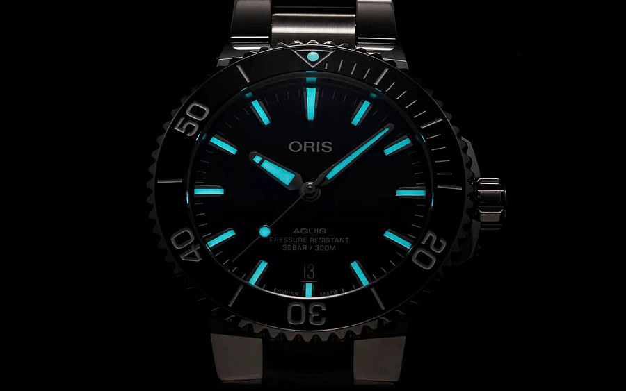 Часы Oris Aquis 01 733 7766 4135-07 8 22 05PEB — синий, механические