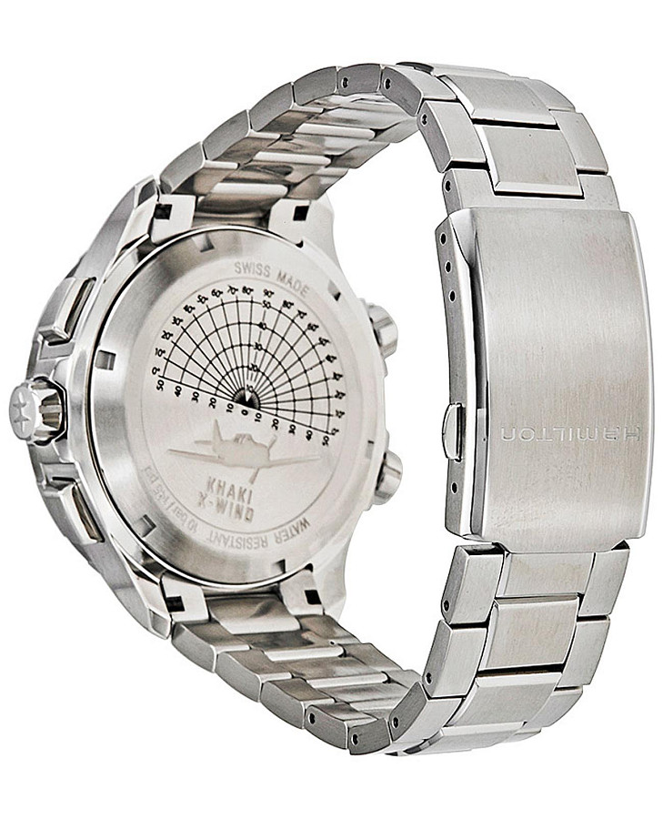 Часы Hamilton Khaki Aviation X-Wind GMT Chrono Quartz H77912135 — кварцевые, сталь металл