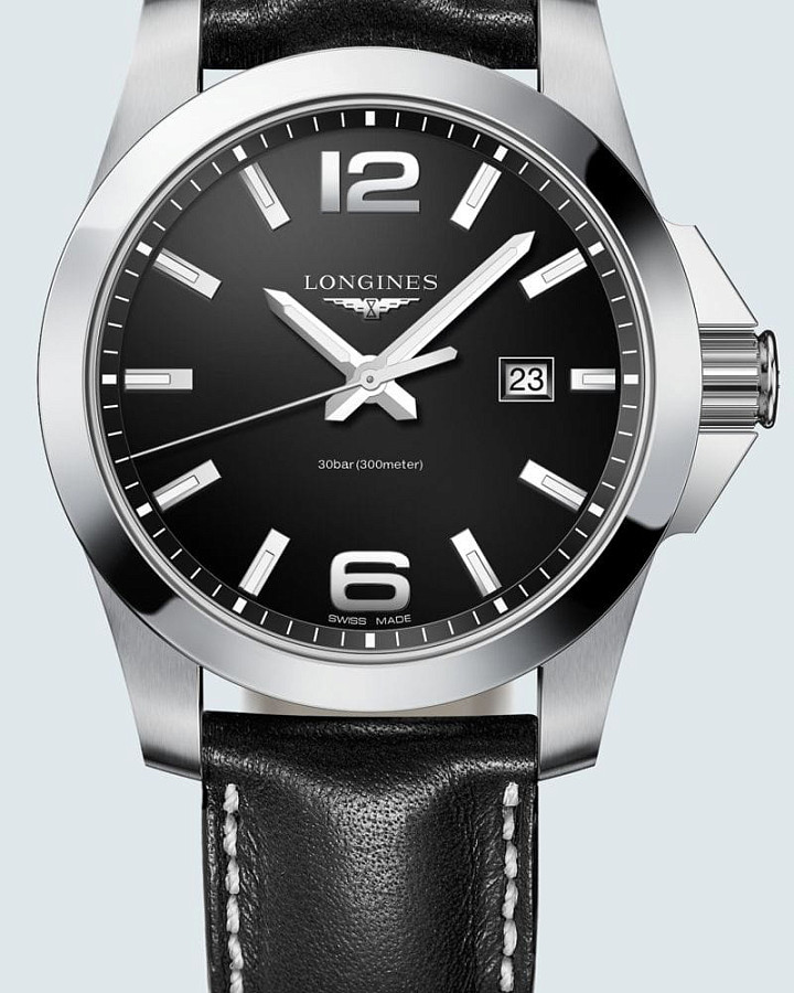 Часы Longines Conquest L3.760.4.56.3 — черный, металл сталь