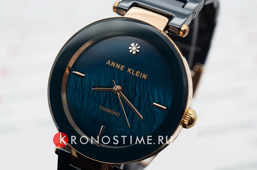 Часы Anne Klein Diamond 1018RGNV — кварцевые, сталь металл