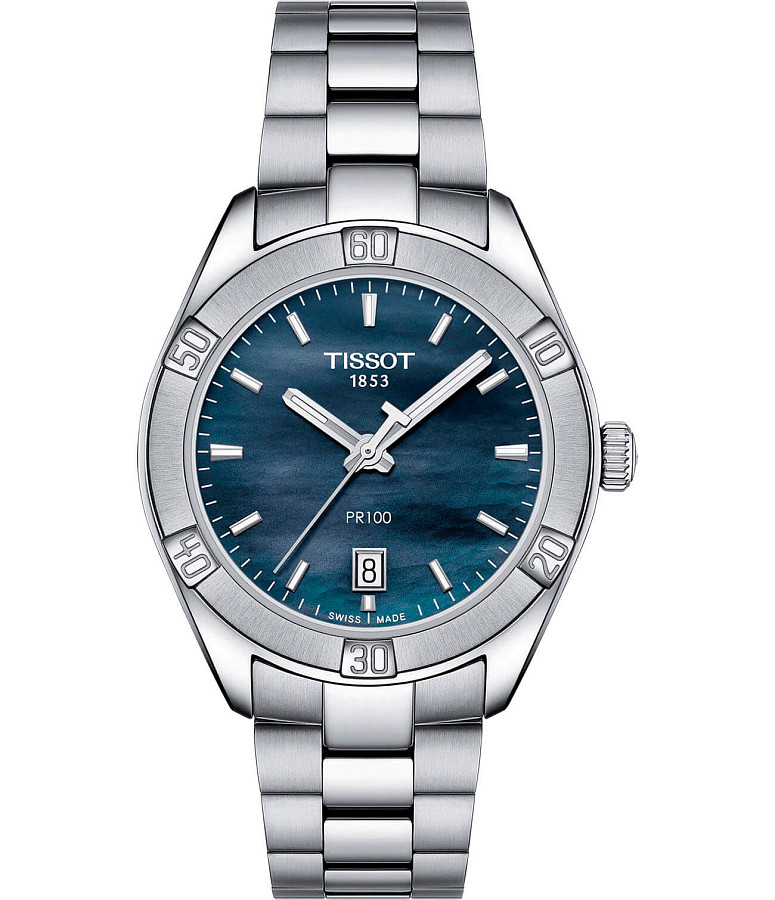 Часы Tissot PR 100 Sport Chic T101.910.11.121.00 — женские, перламутровый