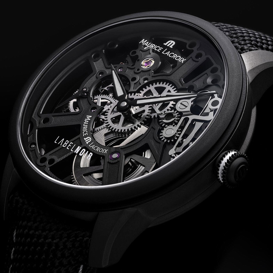 Часы Maurice Lacroix Masterpiece Skeleton Label Noir MP7228-DLB04-090-2 — нейлон, мужские