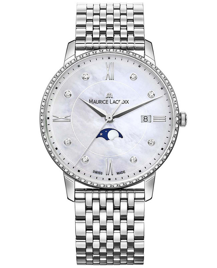 Часы Maurice Lacroix Eliros Moonphase EL1096-SD502-170-1 — женские, перламутровый