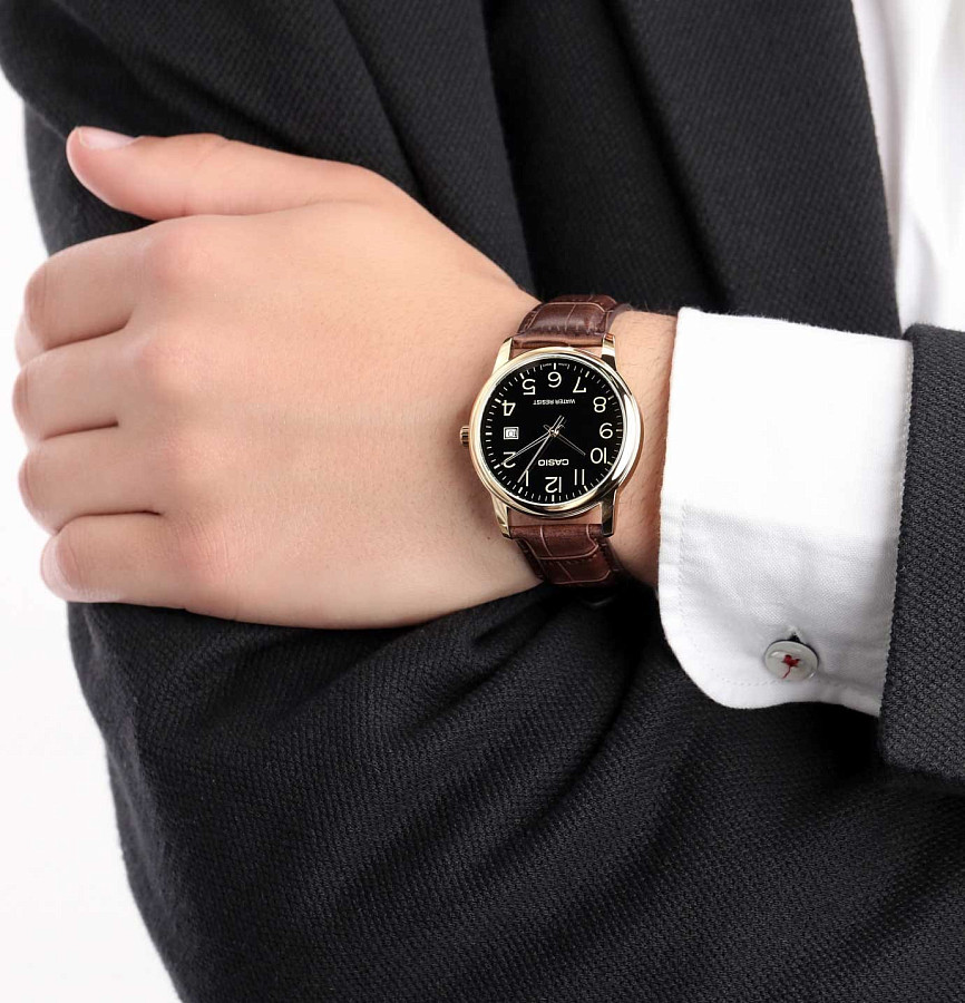 Часы Casio Collection MTP-V002GL-1B — кожаный, мужские